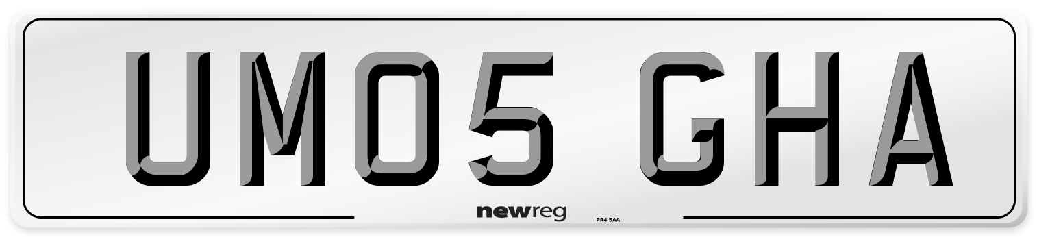 UM05 GHA Number Plate from New Reg